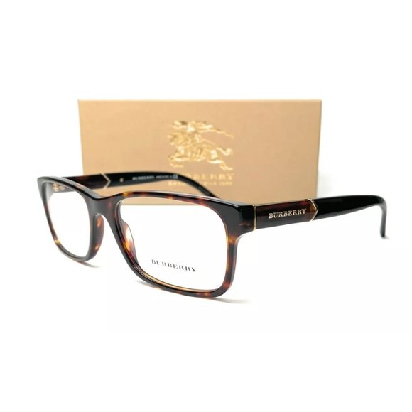Burberry Men's Dark Havana Rectangle Eyeglasses! - Picture 1 of 4